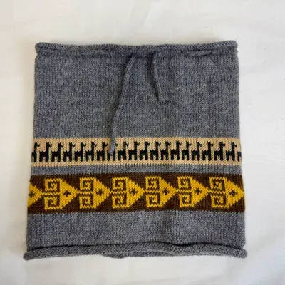 Bonnet-Tour de Cou Andino en Alpaga — Gris — Miniature 1