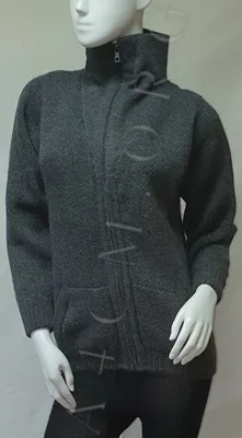 Blouson Mermoz Col Aviateur Uni Noir 50% Alpaga — Gris