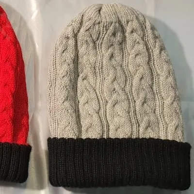 Bonnet Réversible 2 Couleurs en Alpaga — Gris Clair