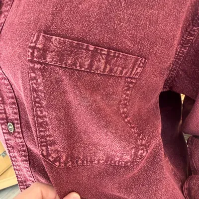 Chemise Manches Longues Verso Bordeaux coton — Bordeaux — Thumbnail 4