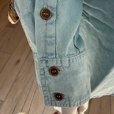 Chemise Manches Longues Verso Bordeaux coton — Bleu Ciel — Thumbnail 4