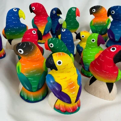 Perroquets en Balsa 8 cm — n°3 — Miniature 3