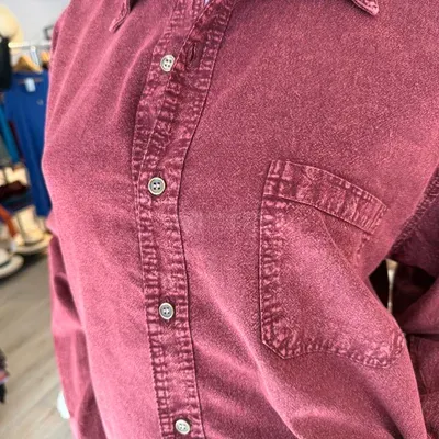 Chemise Manches Longues Verso Bordeaux coton — Bordeaux — Thumbnail 5