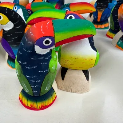Toucans en Balsa 8 cm — Thumbnail 1