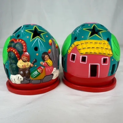 Crèche Ronde Photophore — Vert